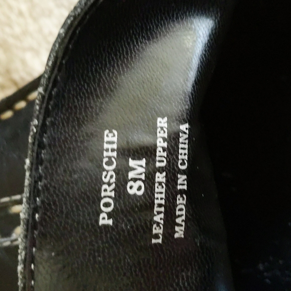 Wanted Porshe Leather Slip On Loafers Shoes 8M Black - Picture 3 of 15